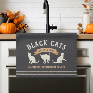 Halloween Vintage Schwarze Katzen Geschirrtuch