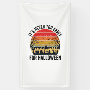 Halloween Vintage Sonnenuntergang Friedhof Katze V Banner