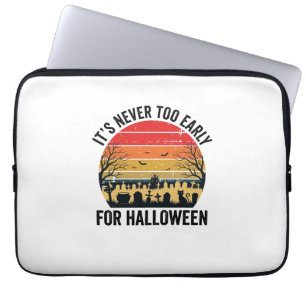 Halloween Vintage Sonnenuntergang Friedhof Katze V Laptopschutzhülle