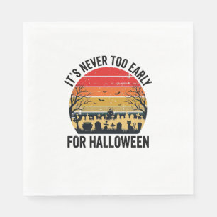 Halloween Vintage Sonnenuntergang Friedhof Katze V Serviette