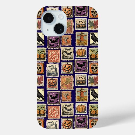 Halloween Vintage Stempel Muster Case-Mate iPhone Hülle (Rückseite)