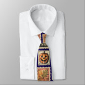Halloween Vintage Stempel Muster Krawatte (Gebunden)