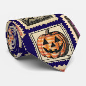 Halloween Vintage Stempel Muster Krawatte (Gerollt)