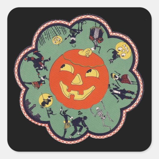 Halloween Vintager Aufkleber (Vorderseite)