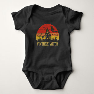 Halloween Vintager HexenRetro-Sonnenuntergang Baby Strampler