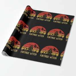 Halloween Vintager HexenRetro-Sonnenuntergang Geschenkpapier