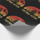 Halloween Vintager HexenRetro-Sonnenuntergang Geschenkpapier (Ecke)