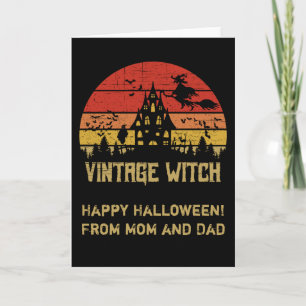Halloween Vintager Hexenrückenversatz Karte