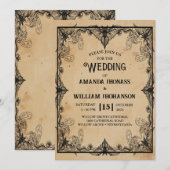 Halloween Vintager Horror Gothic Frame cool Einladung (Vorne/Hinten)