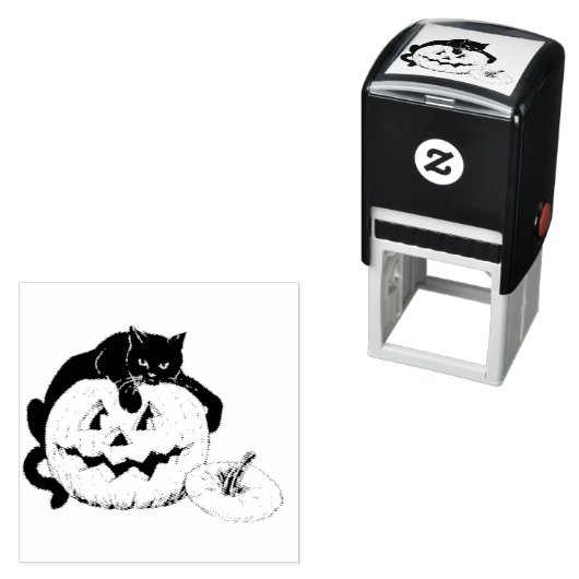 ~ HALLOWEEN ~ Vintager Katzenkürbis gezeichnet ~ ~ Permastempel (Beispiel)