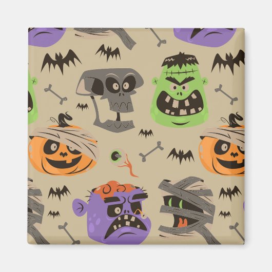 Halloween-Vintager Mustermagnet Magnet (Vorne)