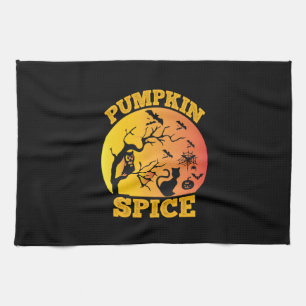 Halloween Vintager Pumpkin Gewürz Geburtstag Geschirrtuch