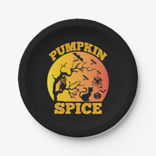 Halloween Vintager Pumpkin Gewürz Geburtstag Pappteller