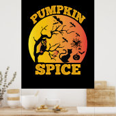 Halloween Vintager Pumpkin Gewürz Geburtstag Poster (Küche)