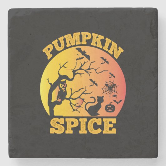 Halloween Vintager Pumpkin Gewürz Geburtstag Steinuntersetzer (Vorderseite)
