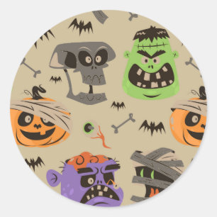 Halloween Vintager Rundaufkleber Runder Aufkleber