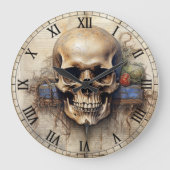 Halloween-Vintager Skull Große Wanduhr (Vorderseite)