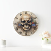 Halloween-Vintager Skull Große Wanduhr (Zuhause)