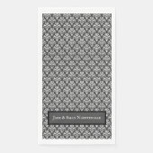 Halloween Vintager Viktorianischer Damask White Serviette (Vorderseite)