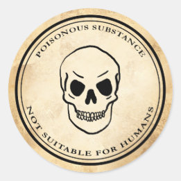 Halloween-Vintages Alchimie-Giftschild Runder Aufkleber