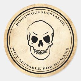 Halloween-Vintages Alchimie-Giftschild Runder Aufkleber