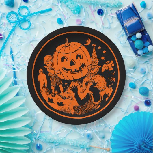 Halloween Vintages Design Pappteller (Party)
