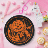Halloween Vintages Design Pappteller (Party)