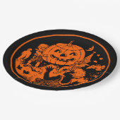 Halloween Vintages Design Pappteller (Schrägansicht)