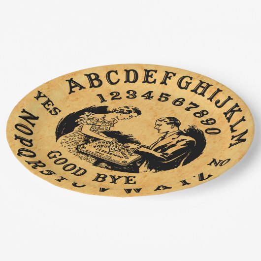 Halloween Vintages Design - Talk Board Pappteller (Schrägansicht)