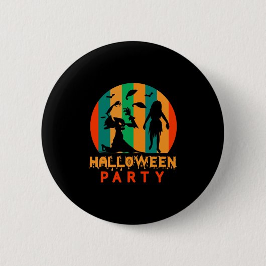 Halloween Vintages Halloween-Party Button (Vorderseite)