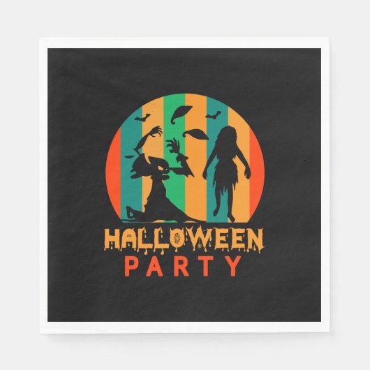 Halloween Vintages Halloween-Party Serviette (Vorderseite)