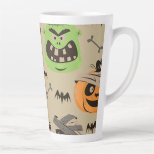 Halloween Vintages Muster Latte Tasse