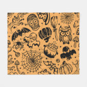 Halloween Vintages nahtloses Geschäft Fleecedecke (Vorderseite (Horizontal))