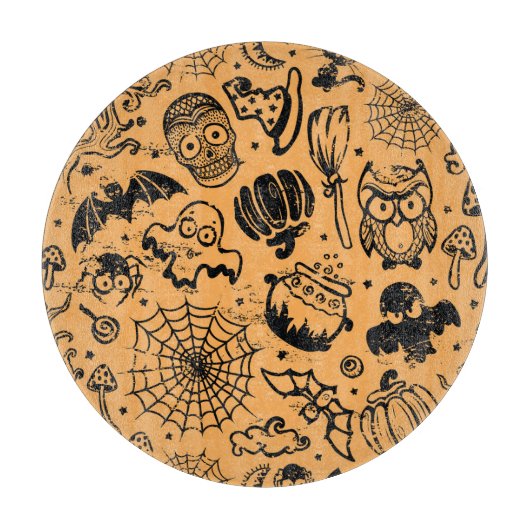 Halloween Vintages nahtloses Geschäft Schneidebrett (Vorderseite)