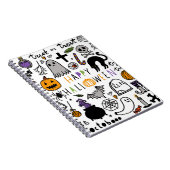 Halloween Vintages Set. Niedliches Silicon-Symbol Notizblock (Rechte Seite)