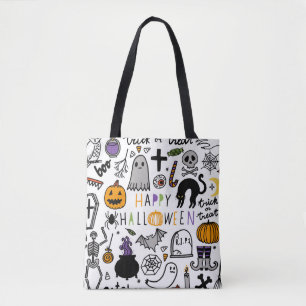 Halloween Vintages Set. Niedliches Silicon-Symbol Tasche