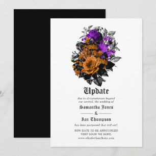 Halloween Vintages Shabby Floral Wedding Update Einladung