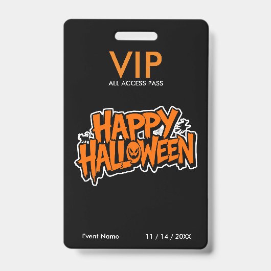 Halloween-VIP-Pass - Alle Access-Party-Pass Ausweis (Vorderseite)