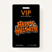 Halloween-VIP-Pass - Alle Access-Party-Pass Ausweis (Rückseite)