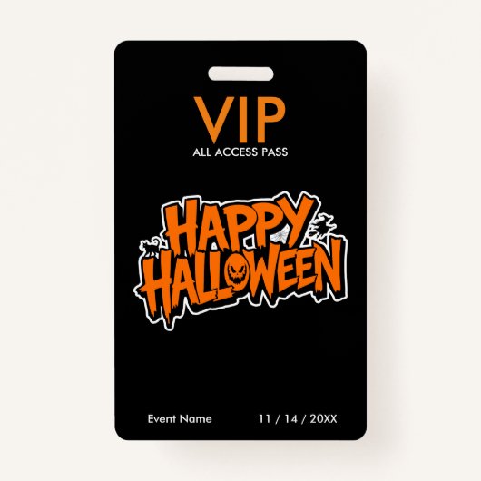 Halloween-VIP-Pass - Alle Access-Party-Pass Ausweis (Rückseite)