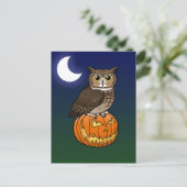 Halloween-Virginia-Uhu Postkarte (Stehend Vorderseite)