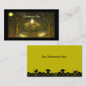 Halloween-Visitenkarten, Hexen, Schwarzes, Katzen Visitenkarte (Vorne/Hinten)