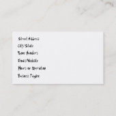 Halloween-Visitenkarten Visitenkarte (Rückseite)