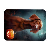 Halloween Vizsla mit Pumpkins Beängstigend Magnet (Horizontal)