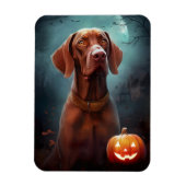 Halloween Vizsla mit Pumpkins Beängstigend Magnet (Vertikal)
