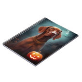 Halloween Vizsla mit Pumpkins Beängstigend Notizblock (Linke Seite)