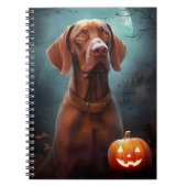 Halloween Vizsla mit Pumpkins Beängstigend Notizblock (Vorderseite)