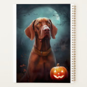 Halloween Vizsla mit Pumpkins Beängstigend Planer (Rückseite)