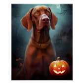 Halloween Vizsla mit Pumpkins Beängstigend Poster (Vorderseite)