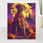Halloween Vizsla Vampire Pumpkins Beängstigend Karte (Vorderseite)
